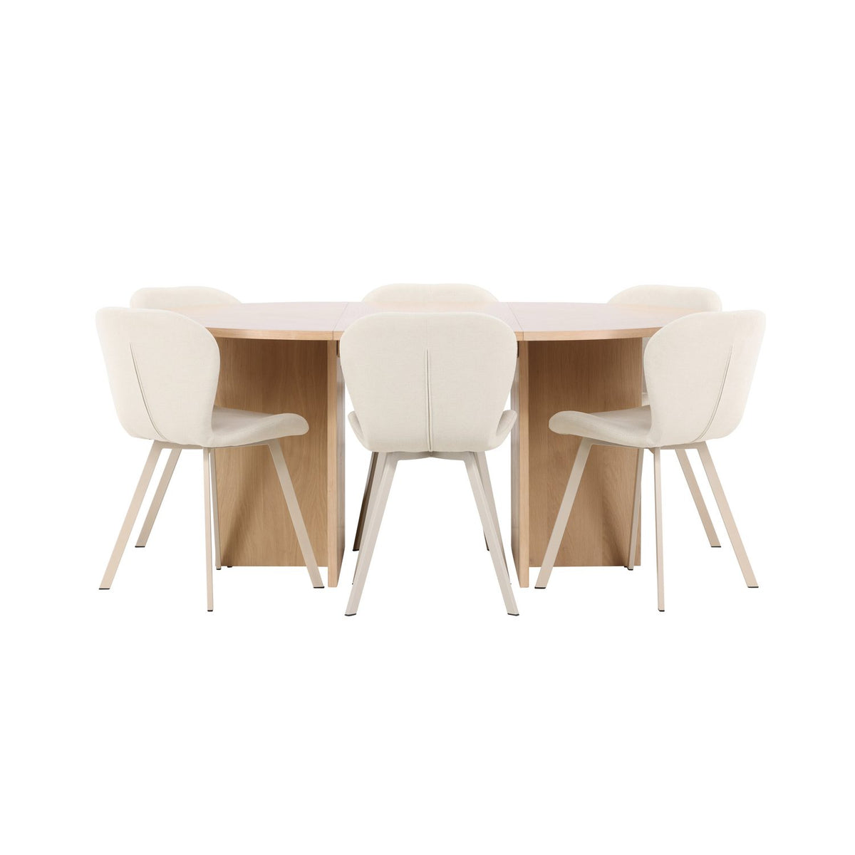 Strada, Lilja Oval matgrupp Beige, Vitpigmenterad, ⌀120