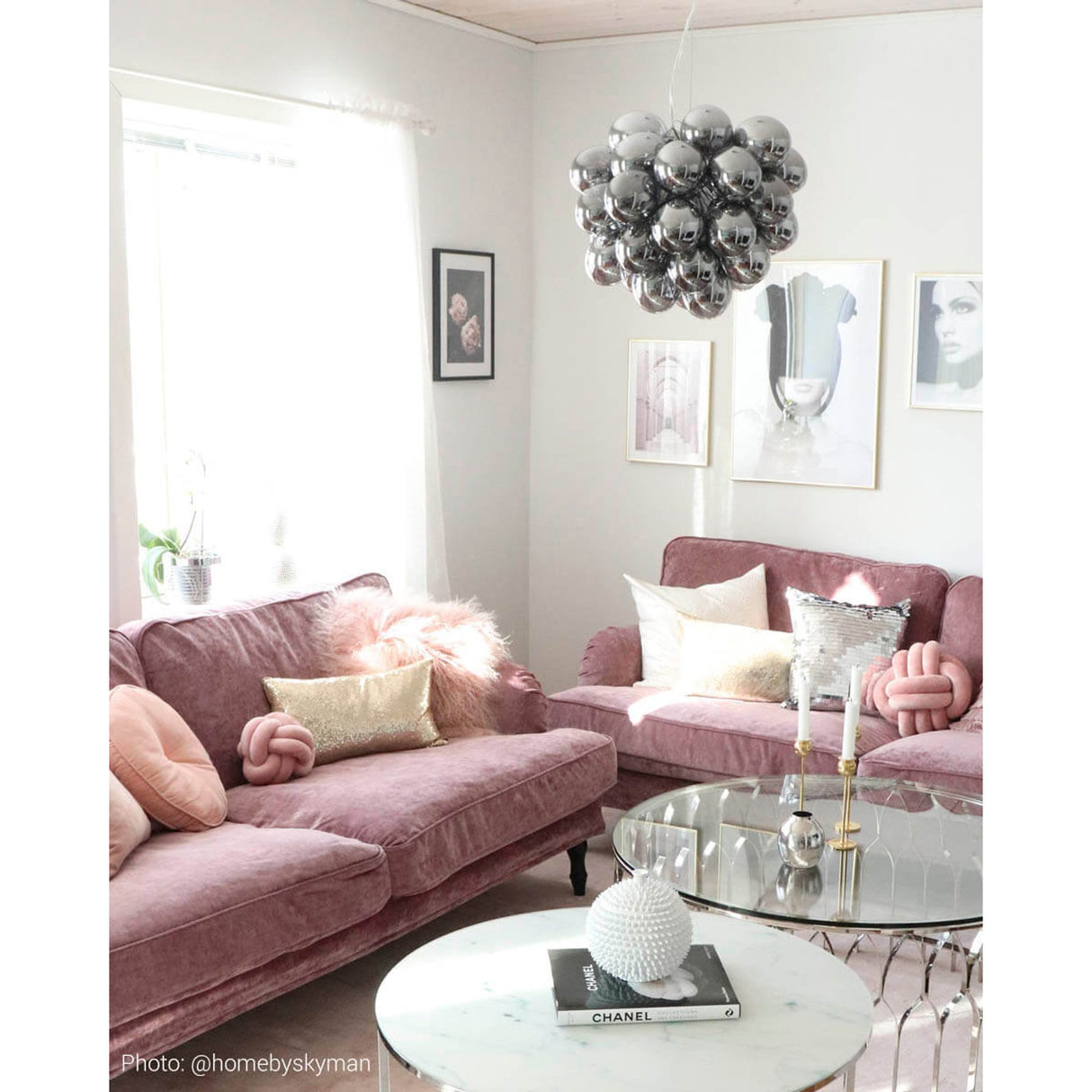 Gross 50 cm Taklampa Rökgrå