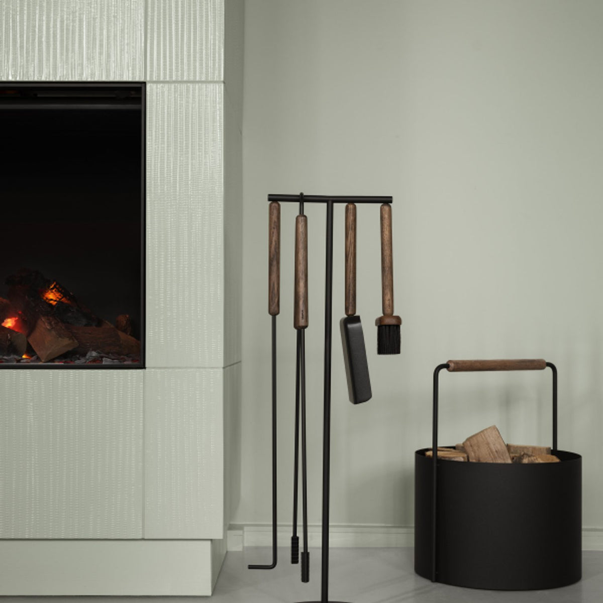 Ashi 45 cm brun Vedkorg Brun ek