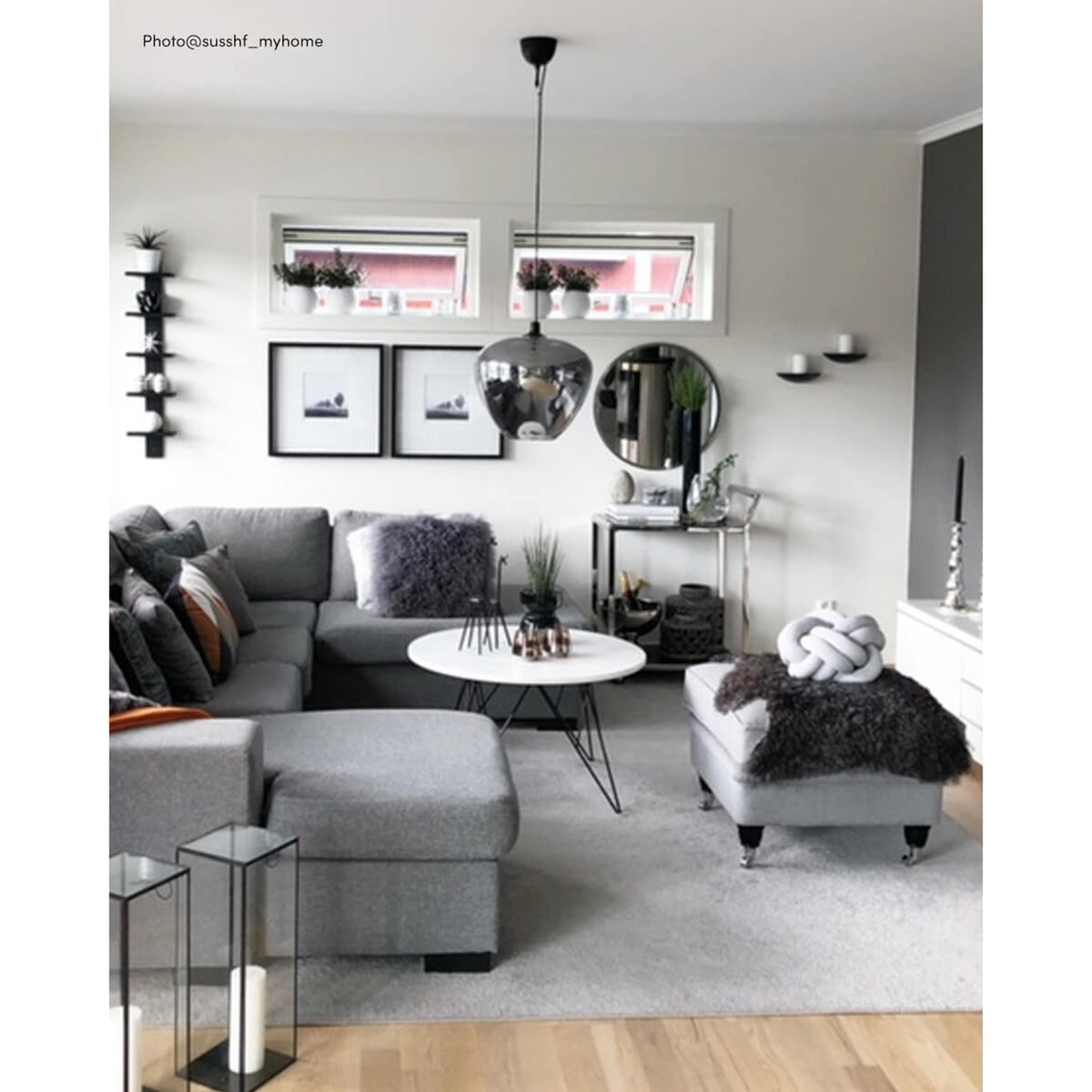 Bellissimo Grande Taklampa Rökgrå