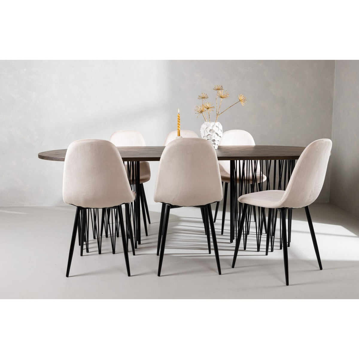 Stone, Polar Oval matgrupp Beige, Svart, Svart, Mocka, 220 x 100