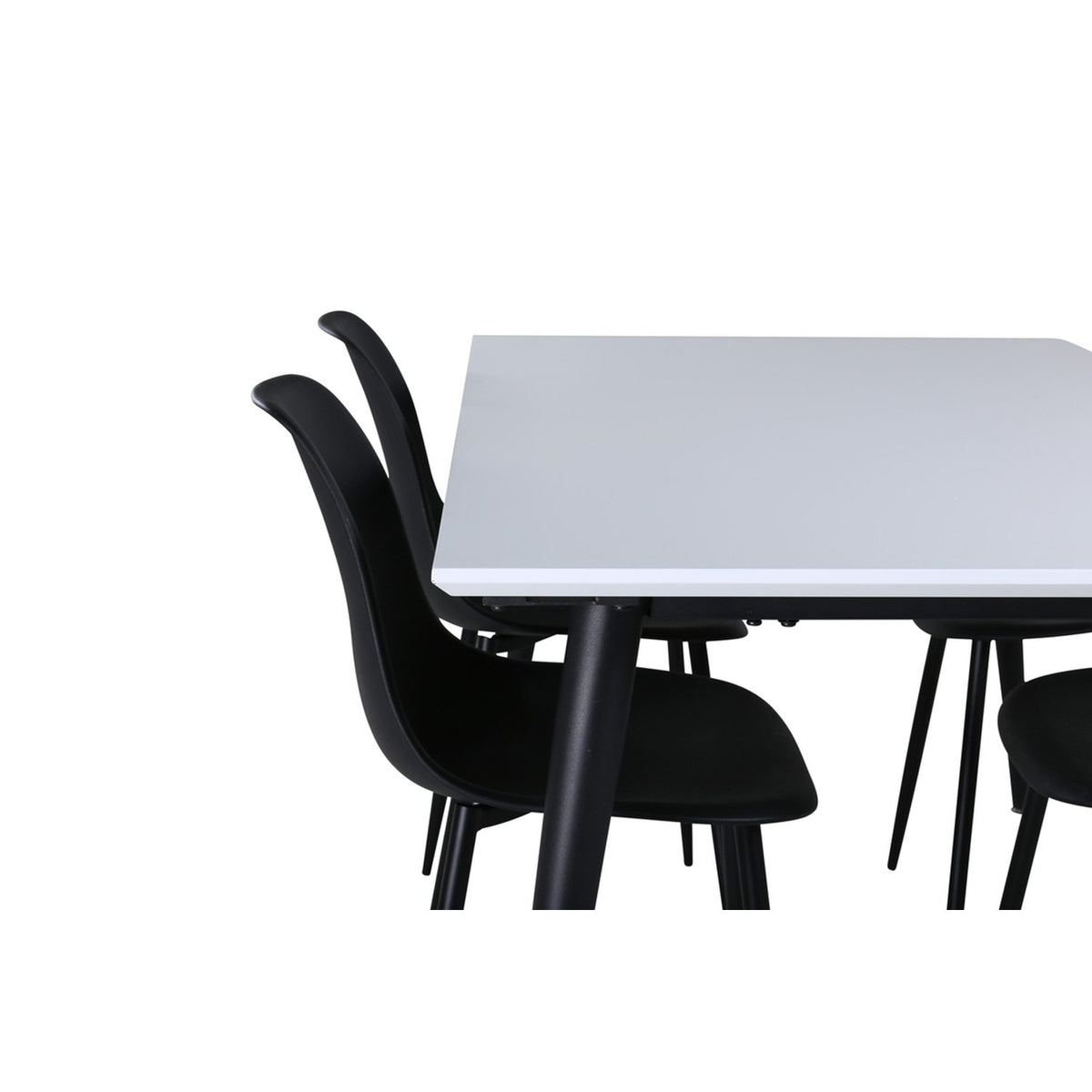 Jimmy, Polar Rektangulär matgrupp Svart, Svart, vit, 150 x 90