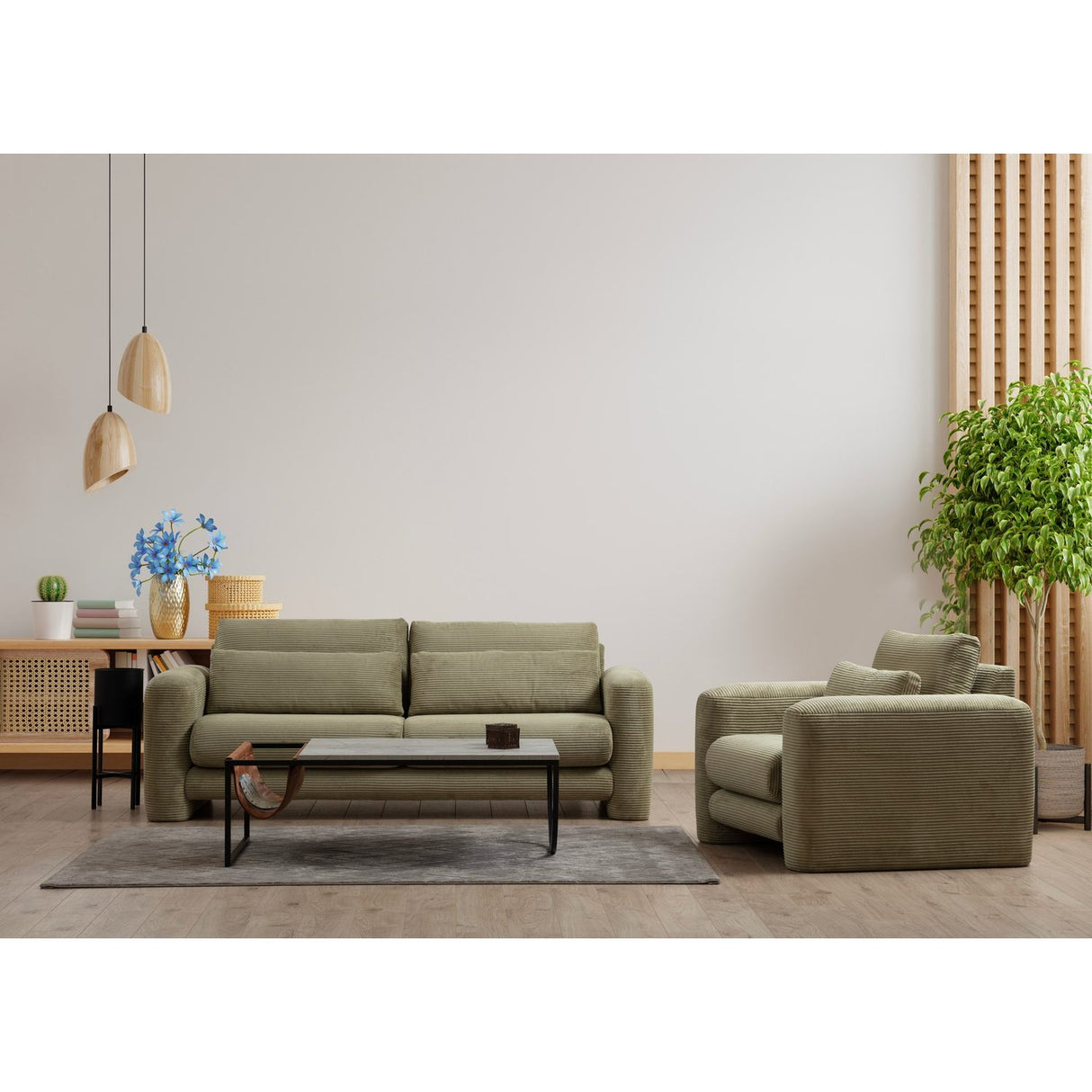 Vilnius (180 x 97 x 73 cm) 2-sitssoffa Grön