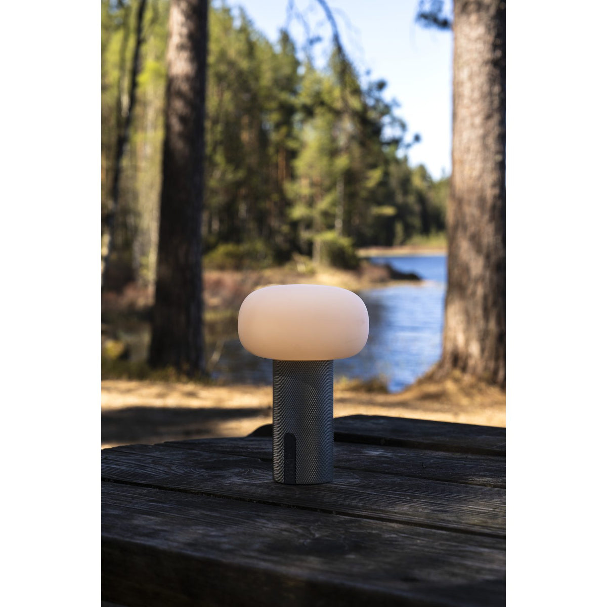 Antibes Mini USB Bordslampa Ute/Inne Nickel