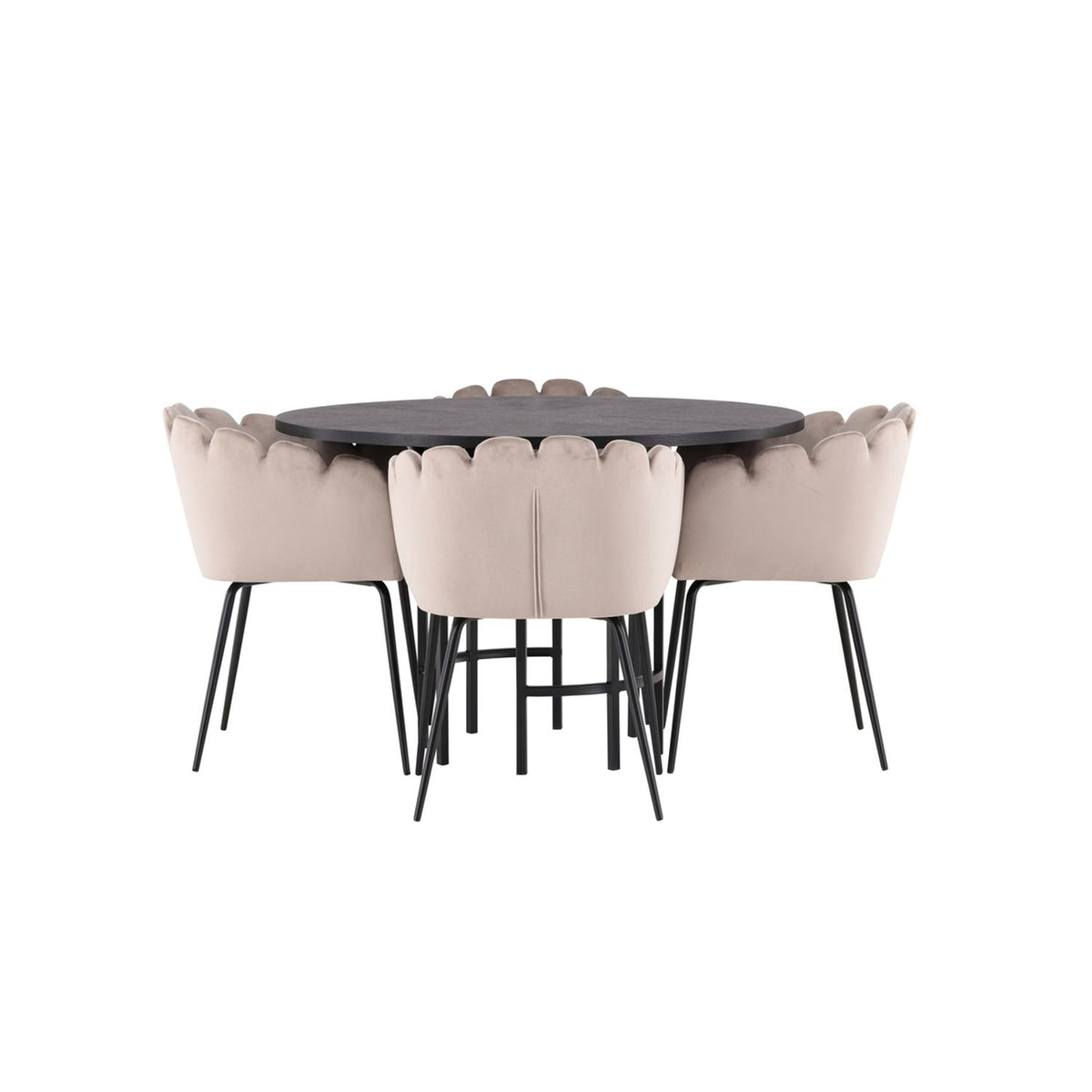Copenhagen, Limhamn Rund matgrupp Beige,Svart, Svart, ⌀115