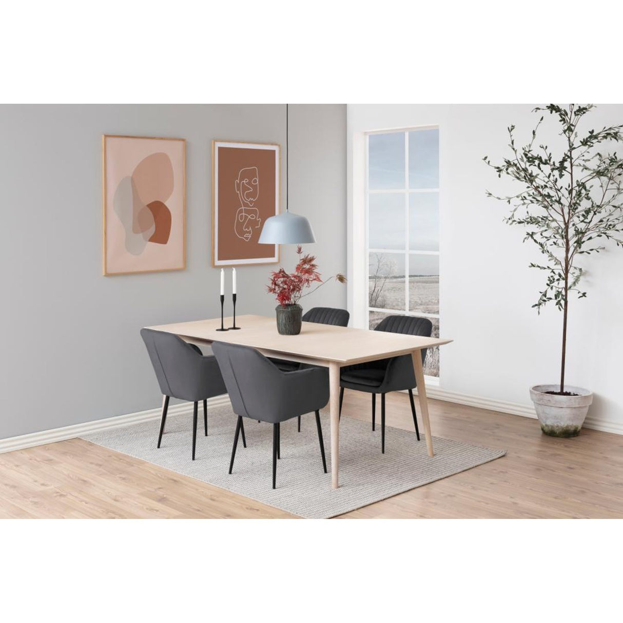 Le Havre Karmstol Vic tyg Mörkgrå