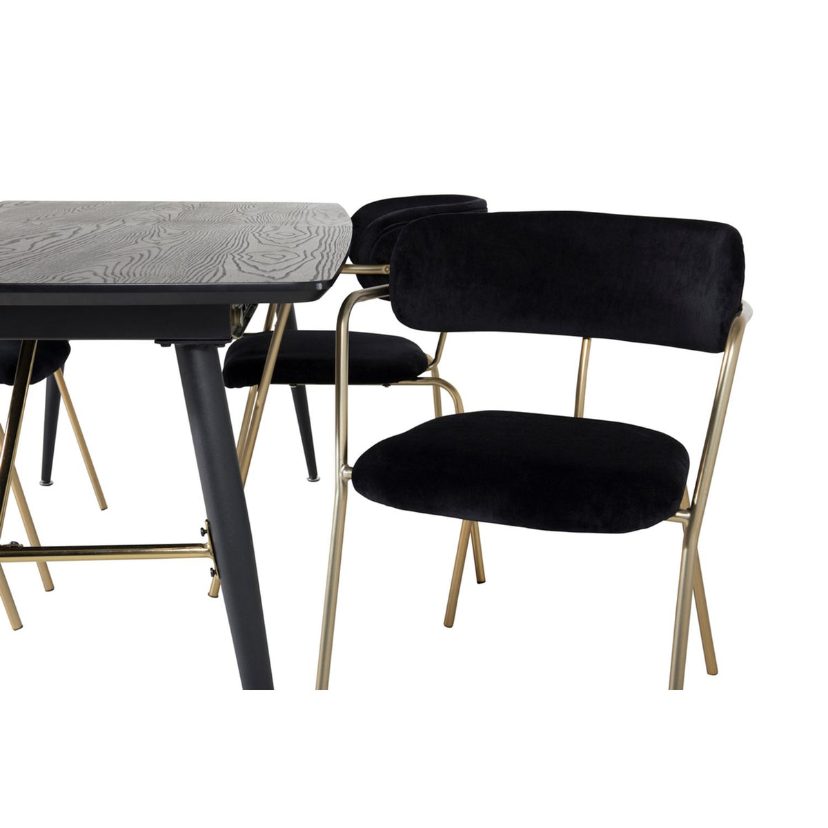 Gold, Arrow Rektangulär matgrupp Svart,Guld, Svart, 180 x 85