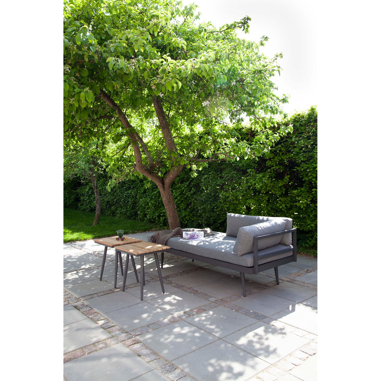 Rio Antracit/Teak Loungebord 50x45 cm