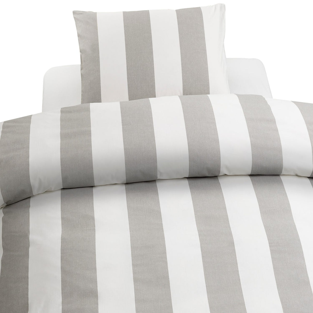 2-Dels Set Block stripe Påslakanset Enkelsäng Grå