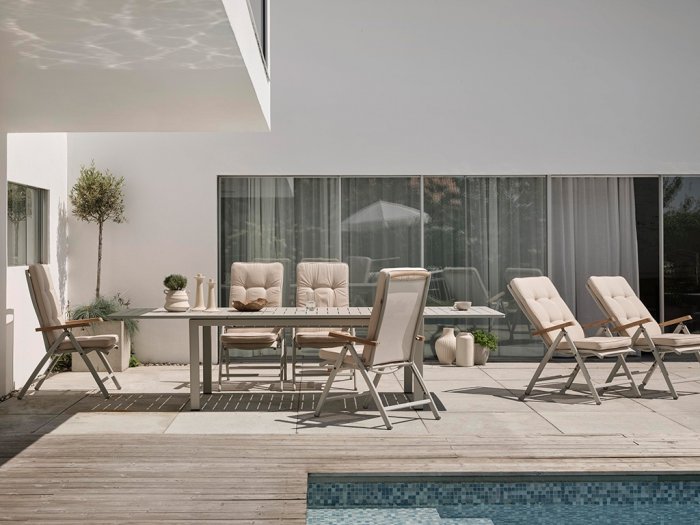 Andy Positionsstol Light Grey/Teak
