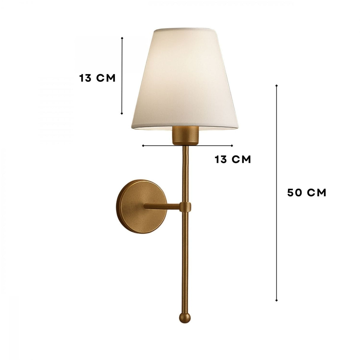 Bolt (H 50 cm) Vägglampa Kräm guld