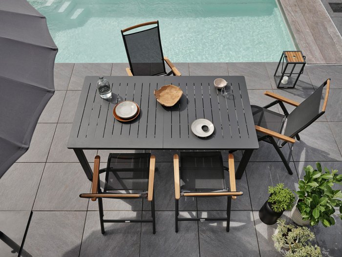 Lomma Matbord 100x194-312 cm Antracit