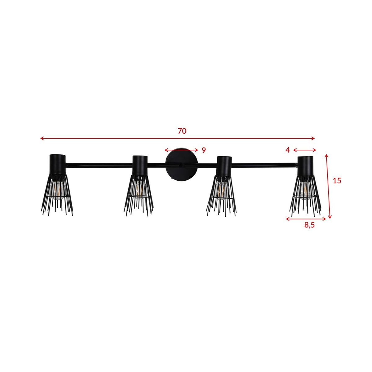Pico Vägglampa Svart, 19 x 15 x 70