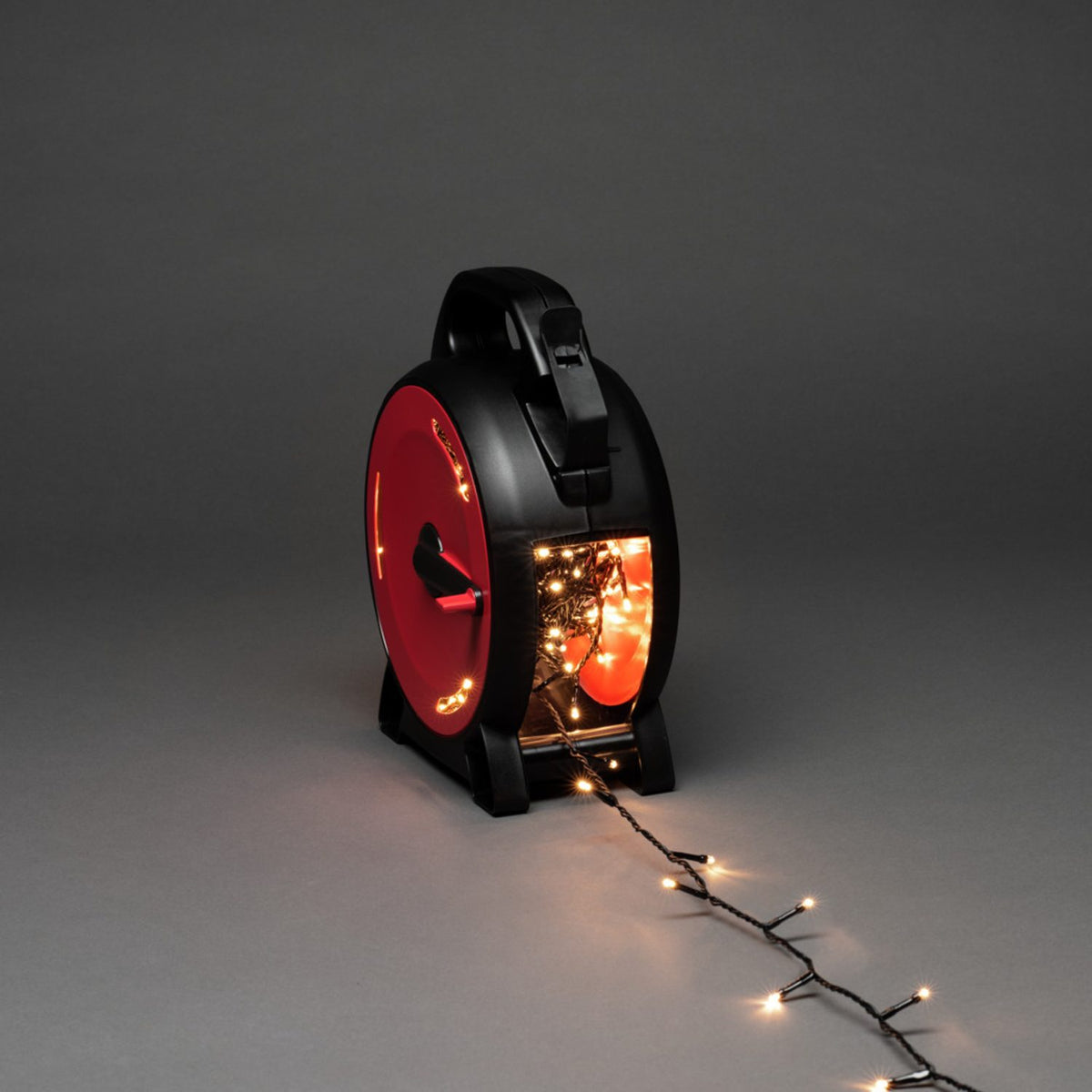med Sladdvinda LED Svart Soft-cable Ljusslinga Ute 27.93m, Varmvit