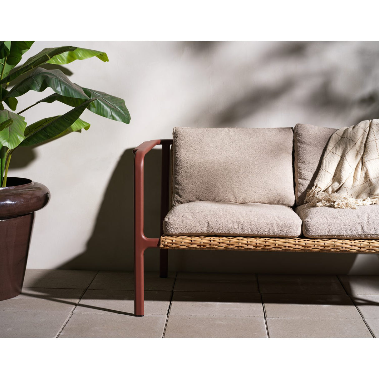 Motty 2-sits Soffa 140x76 cm Zin Red/Teddy Beige