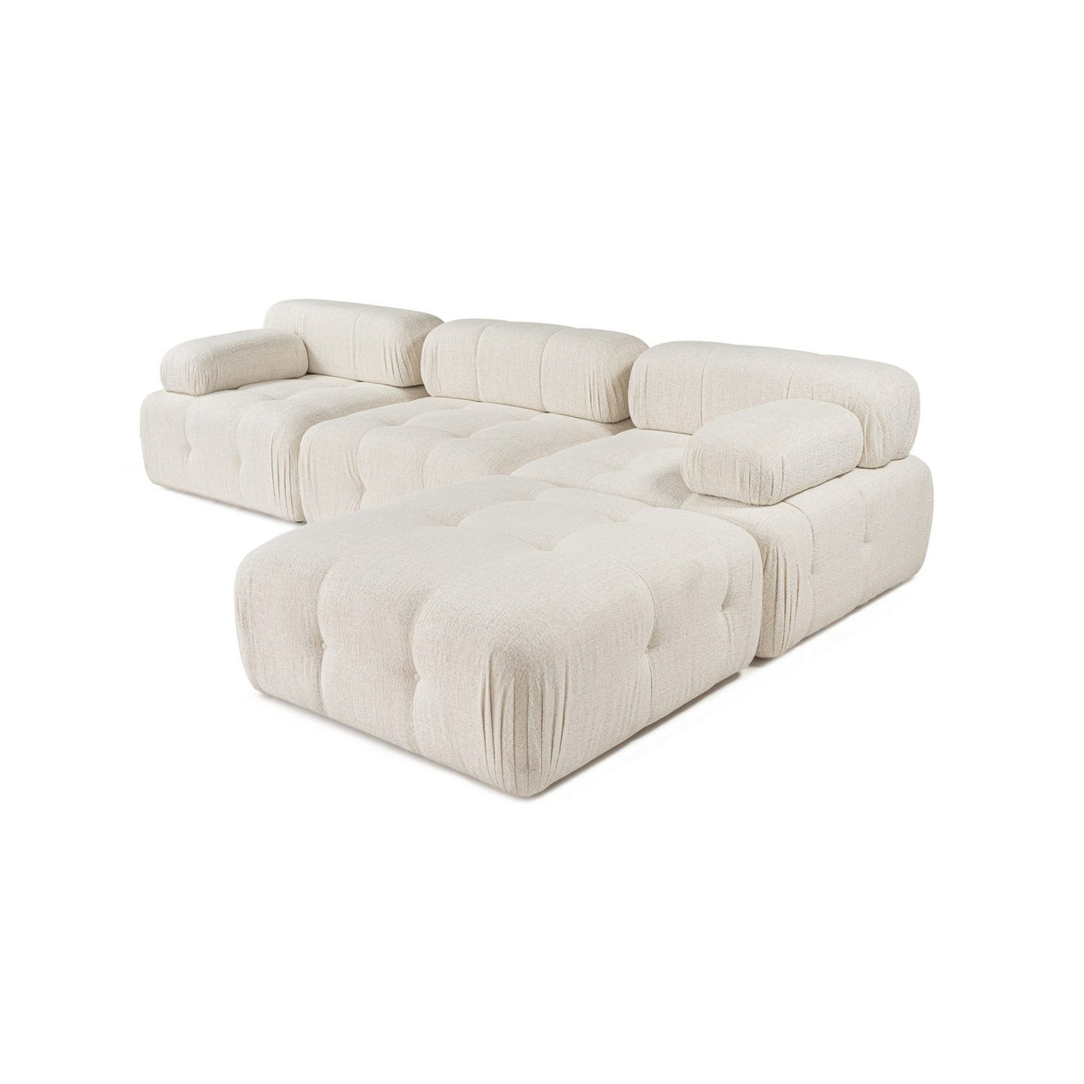 Tallinn 3-sits med puff (300-200 x 100 x 80 cm) Hörnsoffa Creme