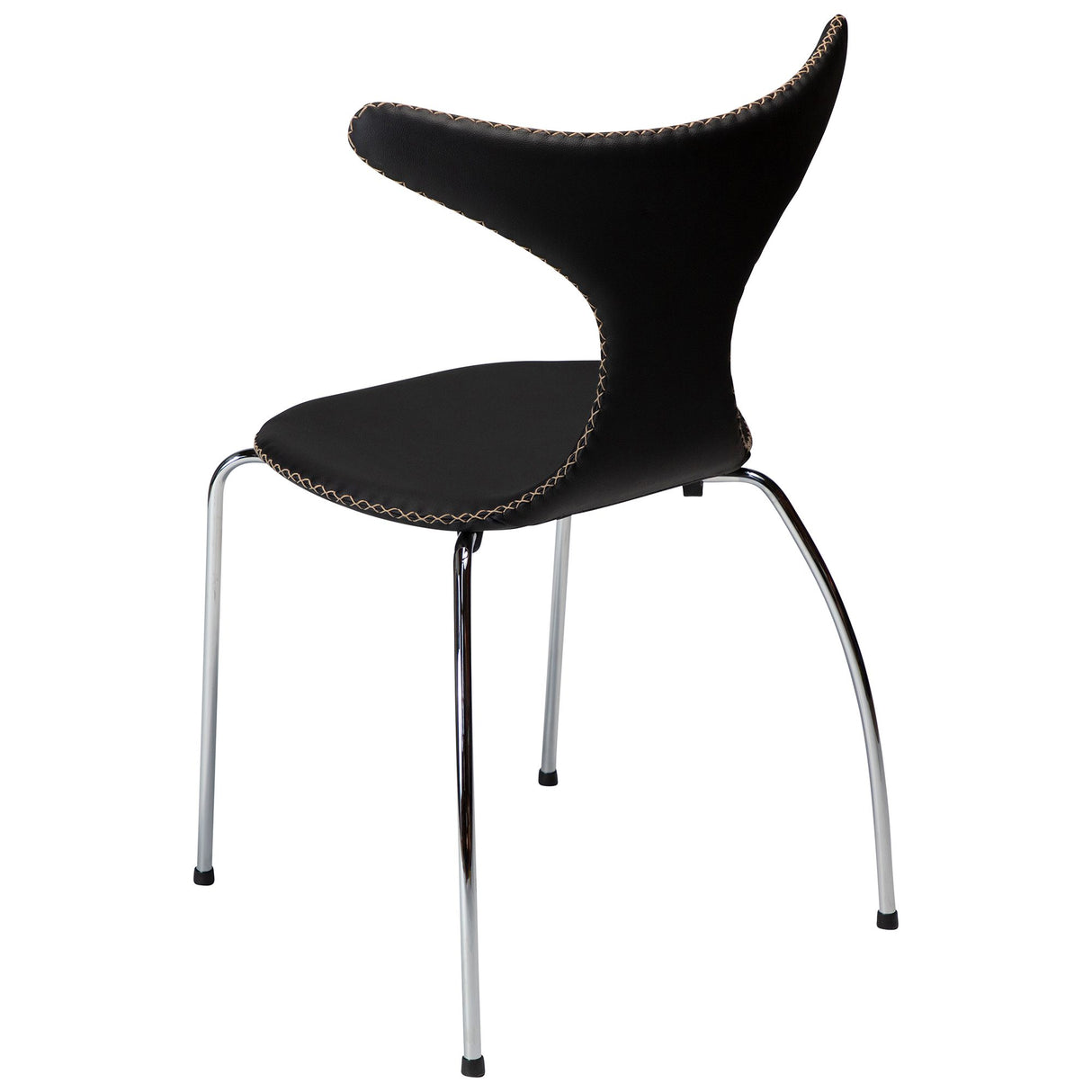 Dolphin Stol Black Leather, Chrome