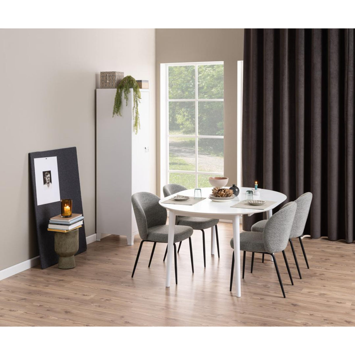 Macon Matstol Monza tyg Grå