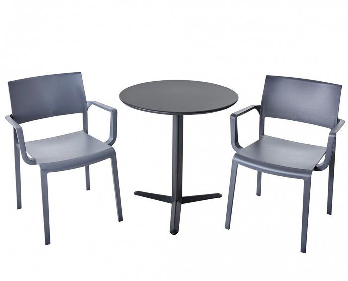 Arket Cafégrupp 60cm ink 2st Lilibet Karmstolar Grå