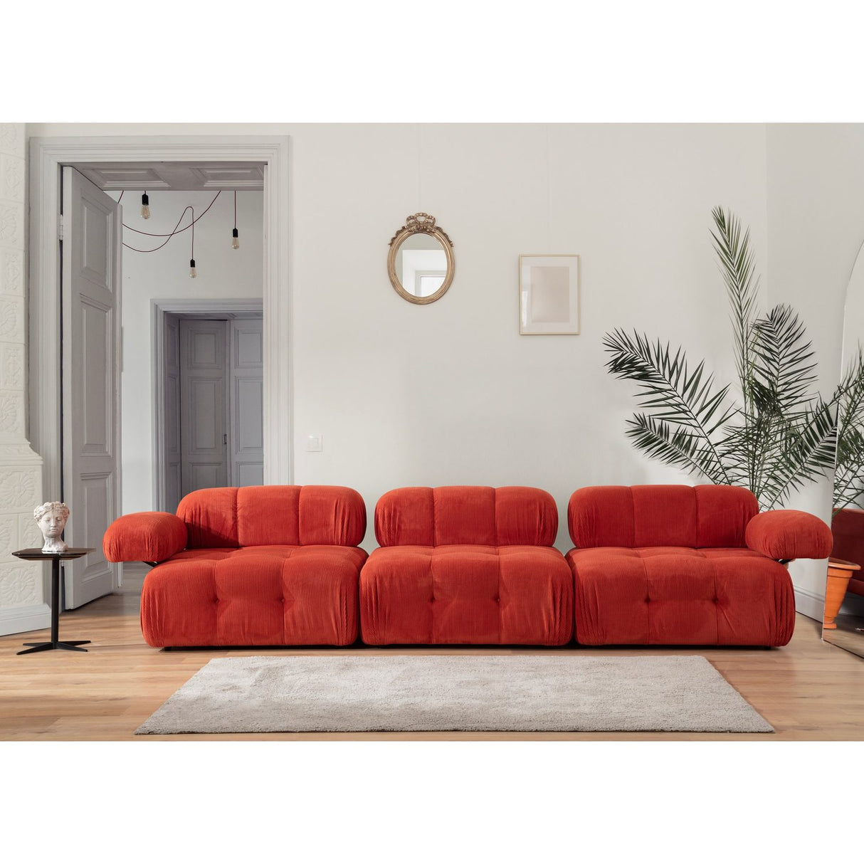Riga 3-sits (300 x 100 x 80 cm) 3-sitssoffa Röd