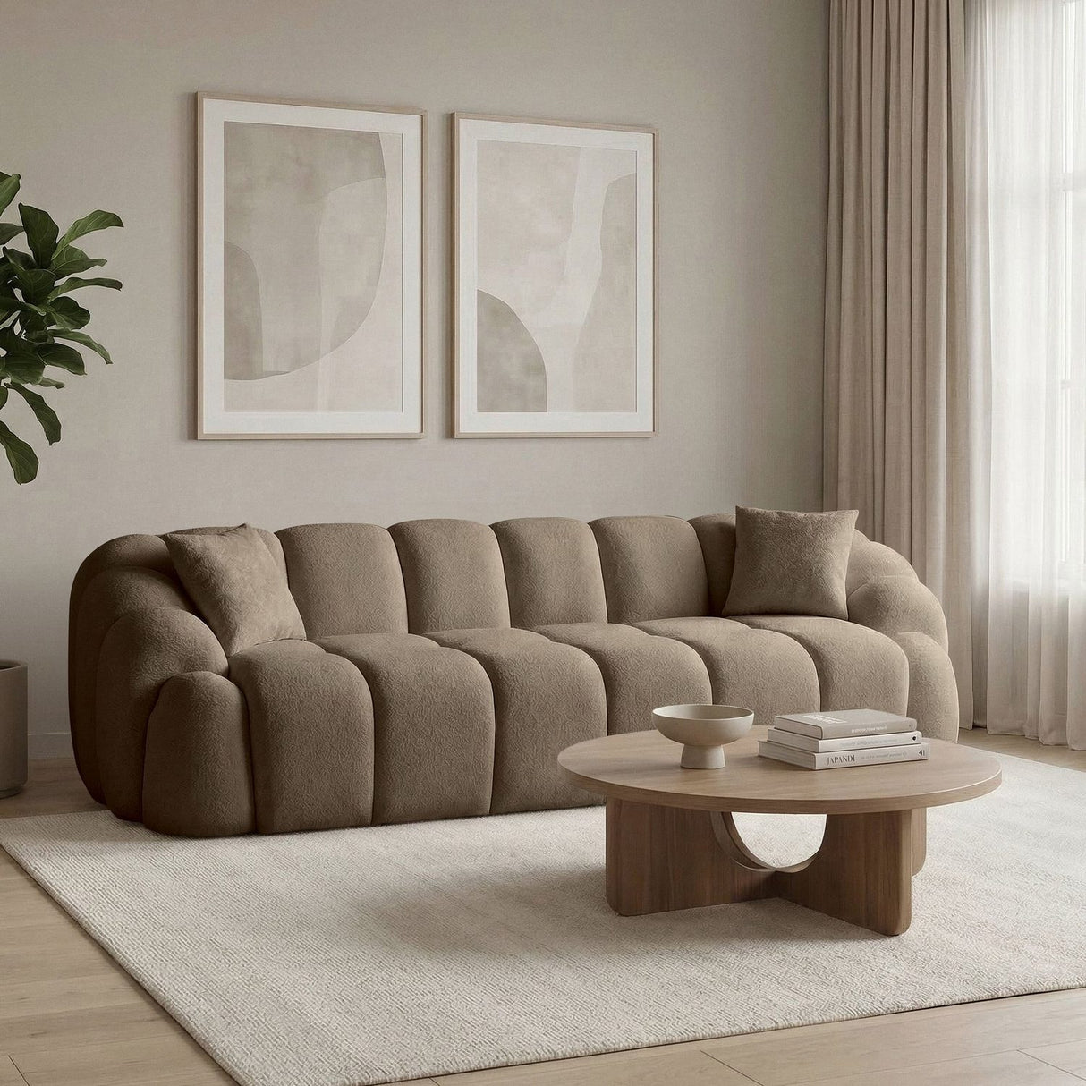 Octavio (268 x 70 x 80 cm) 4-sits soffa Brun