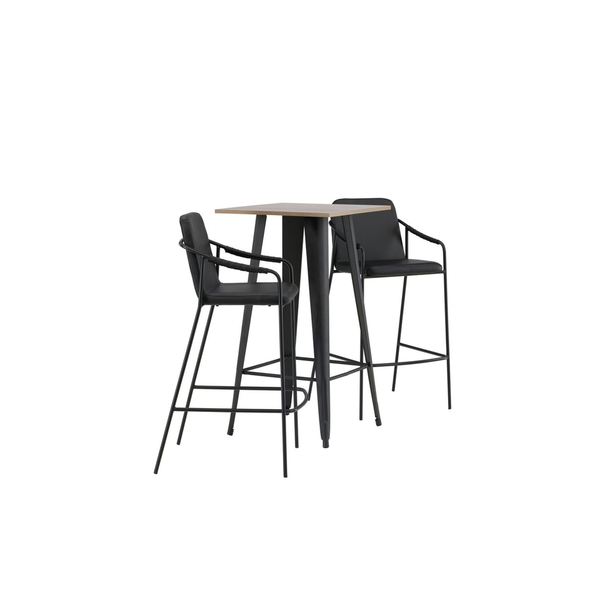 Tempe, Tvist Rektangulär matgrupp Svart, Valnöt, 60 x 60