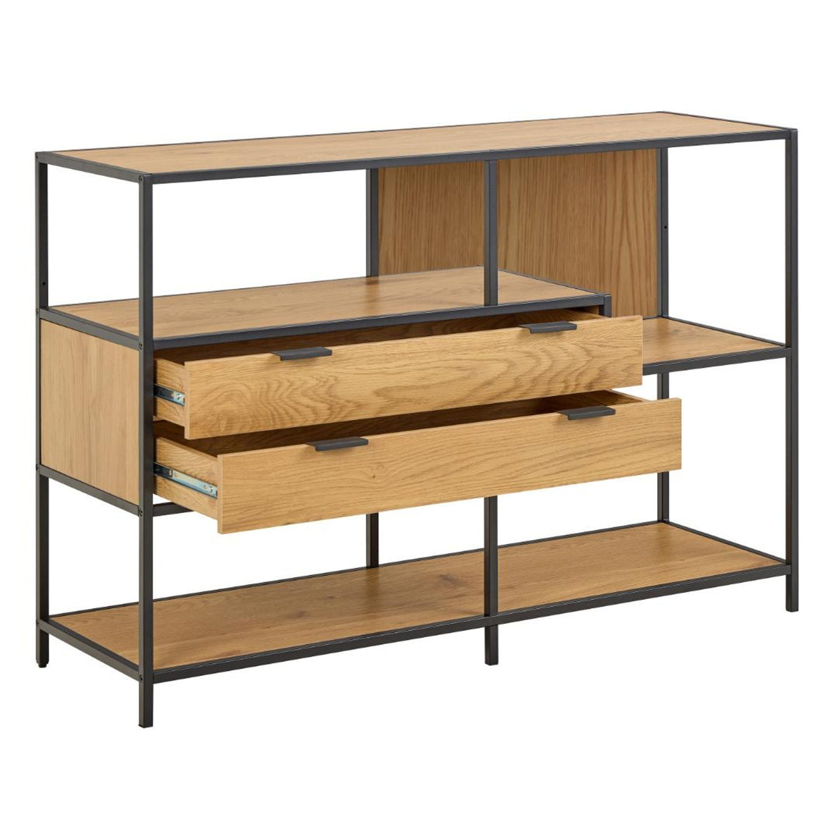 Notting Hill Bokhylla med 2 Lådor 78x114x35 cm Ek