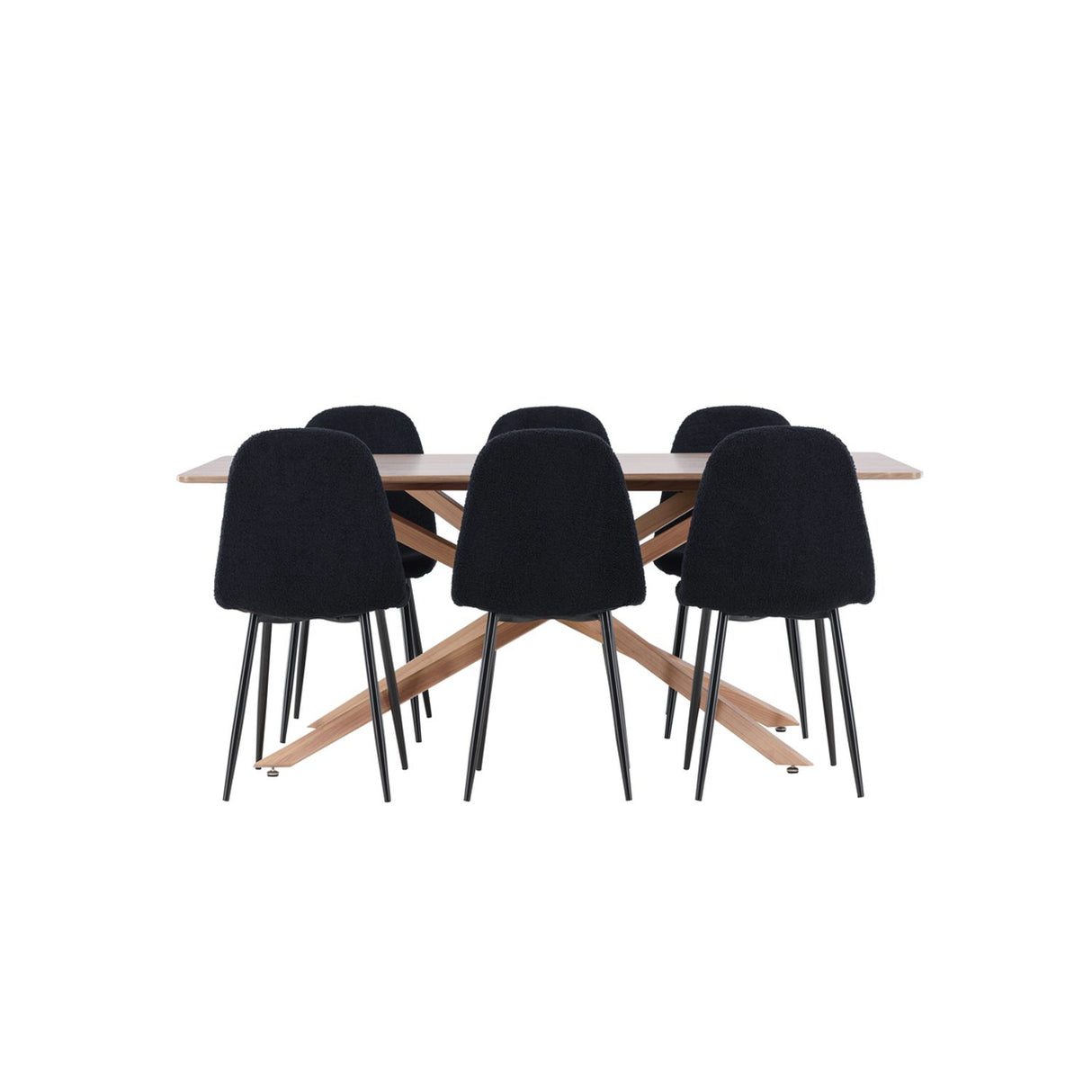 Piazza, Polar Rektangulär matgrupp Svart, Mocka, 180 x 90