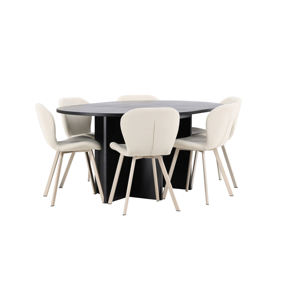 Strada, Lilja Oval matgrupp Beige, Svart, ⌀120