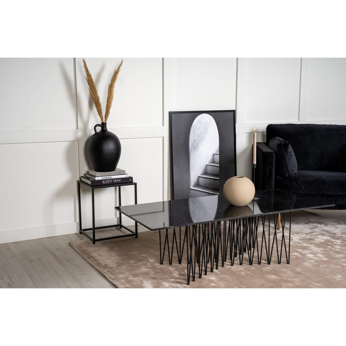 Sten Soffbord Svart, 43 x 140 x 60