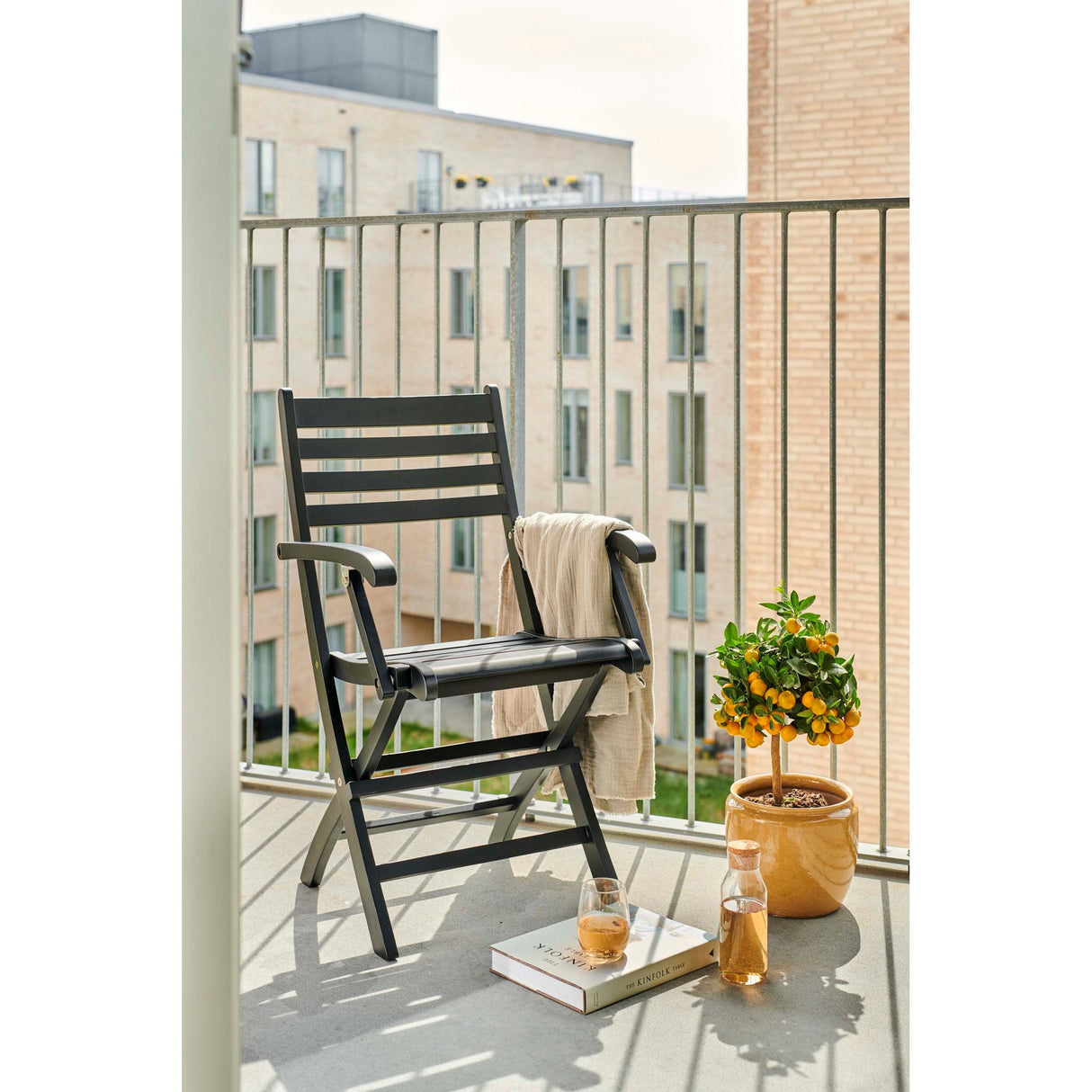 York Trädgårdsstol Matt Svart/Trä