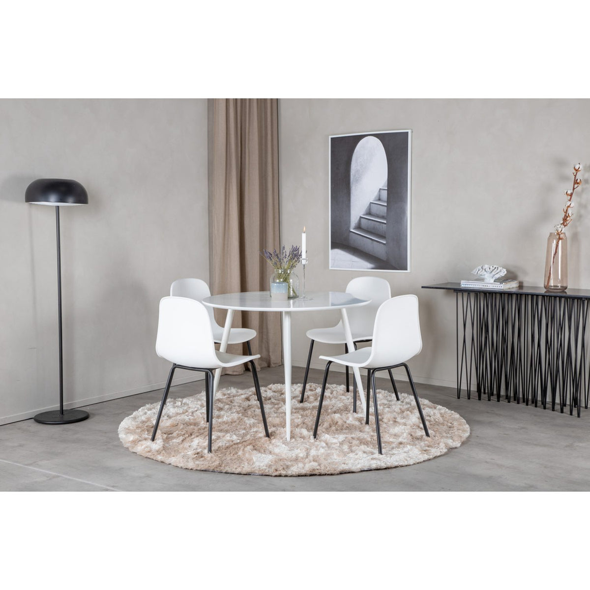 Plaza, Arctic Rund matgrupp Svart,Vitt, Vit, ⌀100