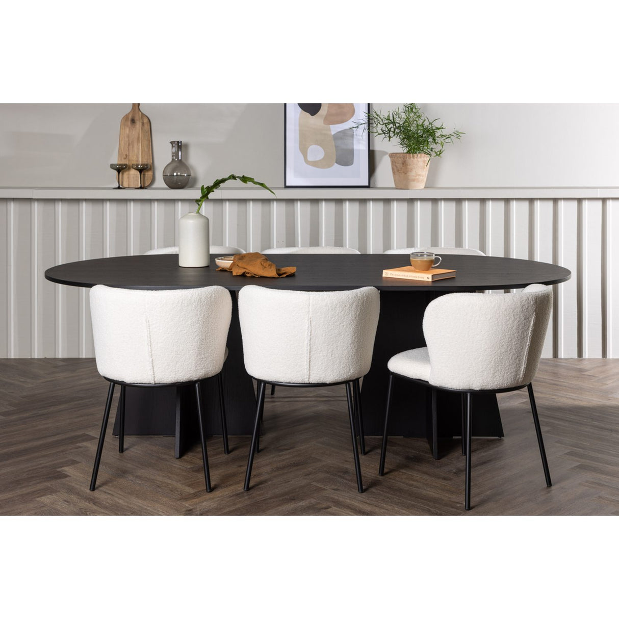 Bootcut, Edina Oval matgrupp Svart,Vit, Svart, 230 x 115