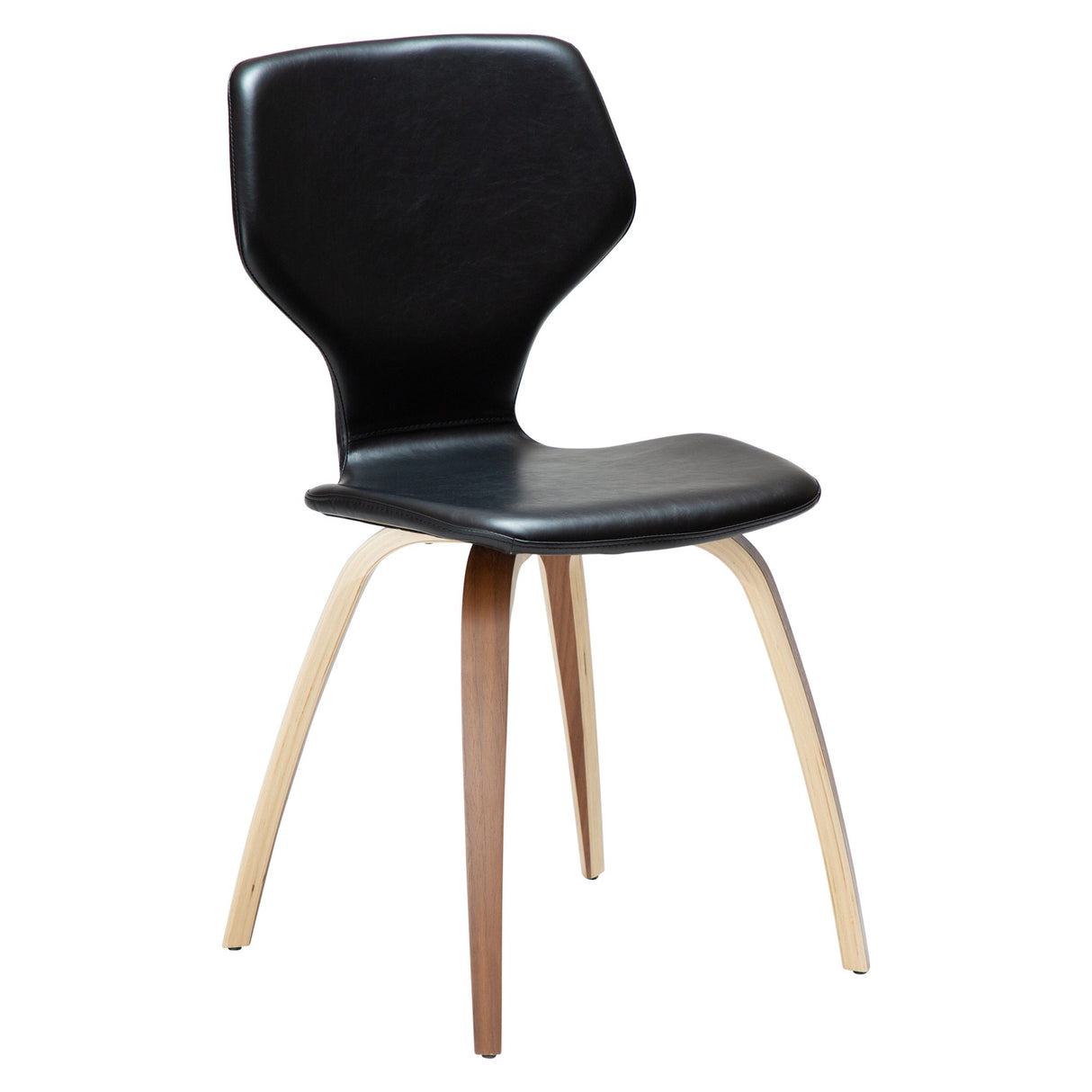 S.I.T Stol Vintage Black Art.Leather, Walnut