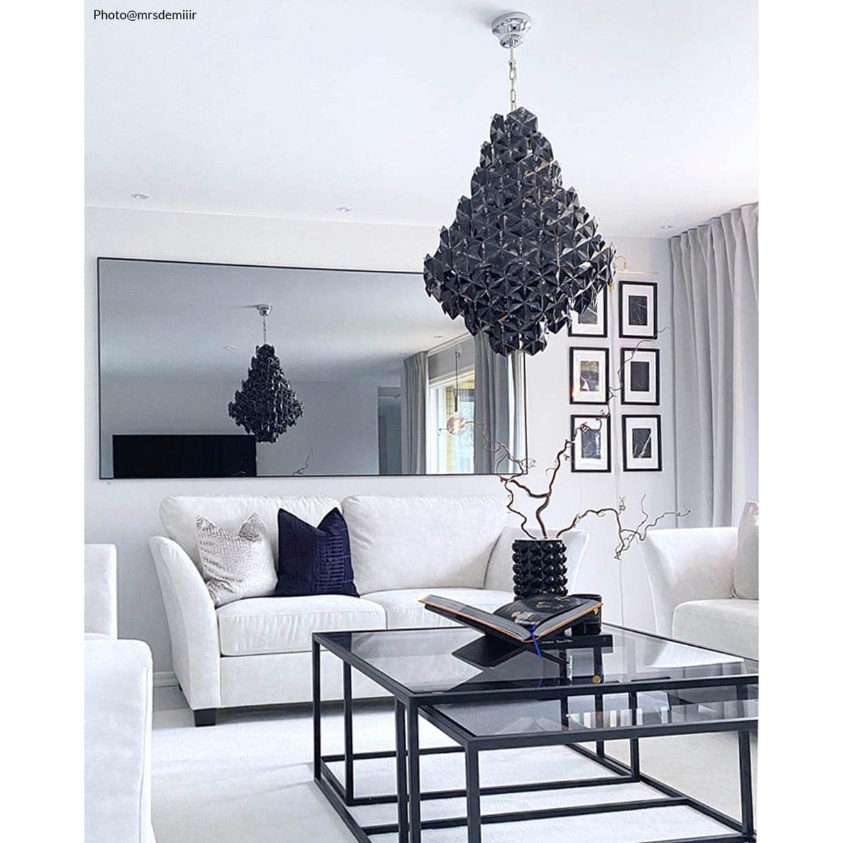 Monarque Grande Taklampa Svartkrom