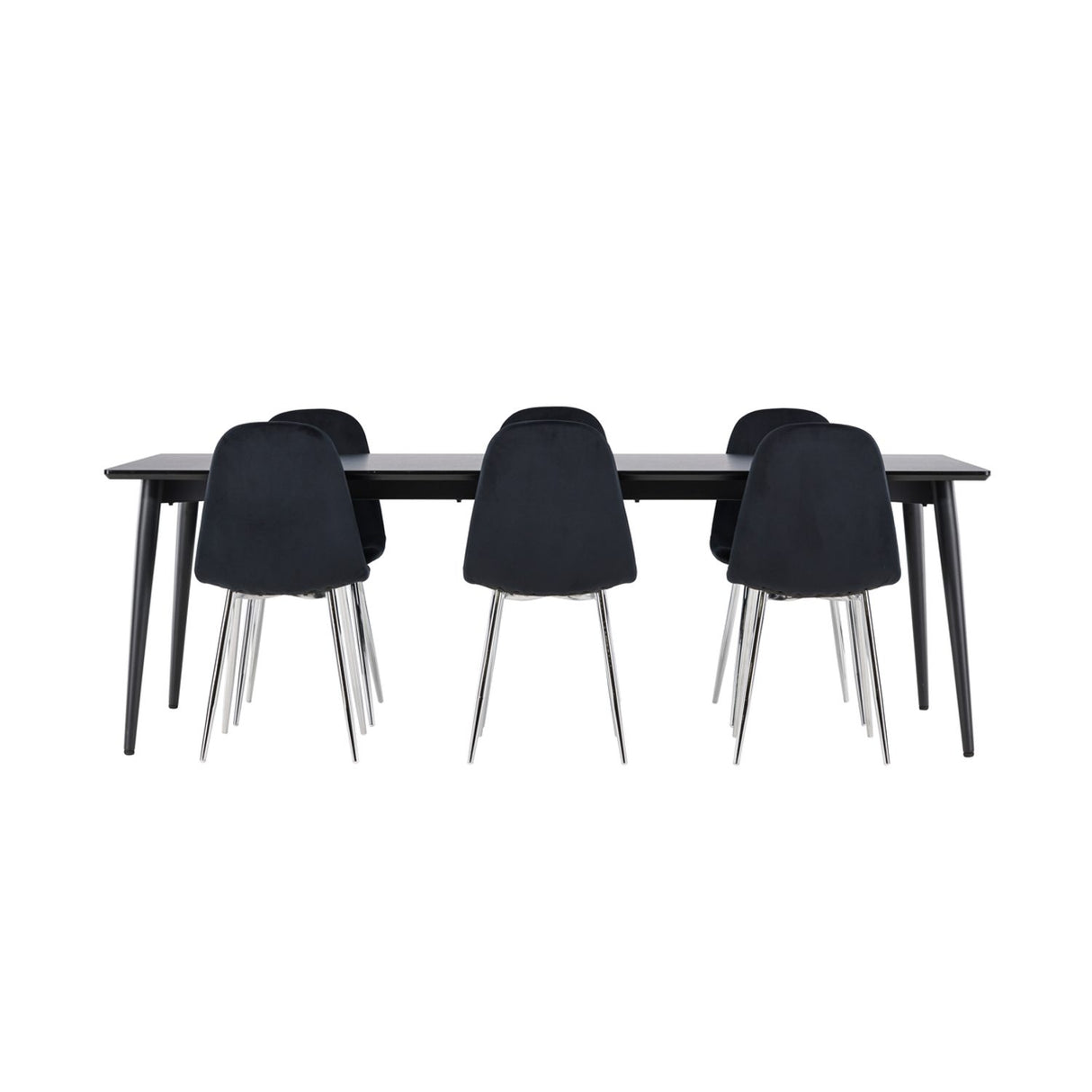 Ellis, Polar Rektangulär matgrupp Svart,Silver, Svart, 230 x 85