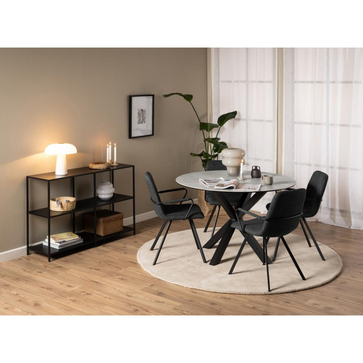 Selina Karmstol Basel tyg Mörkgrå