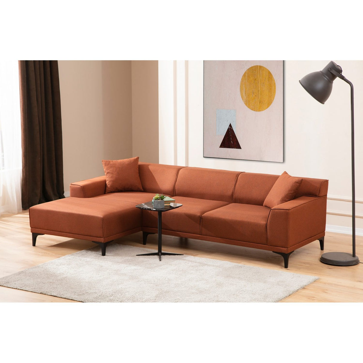 Tbilisi Corner (165 x 90 x 110 cm) Hörnsoffa Orange, Vänster