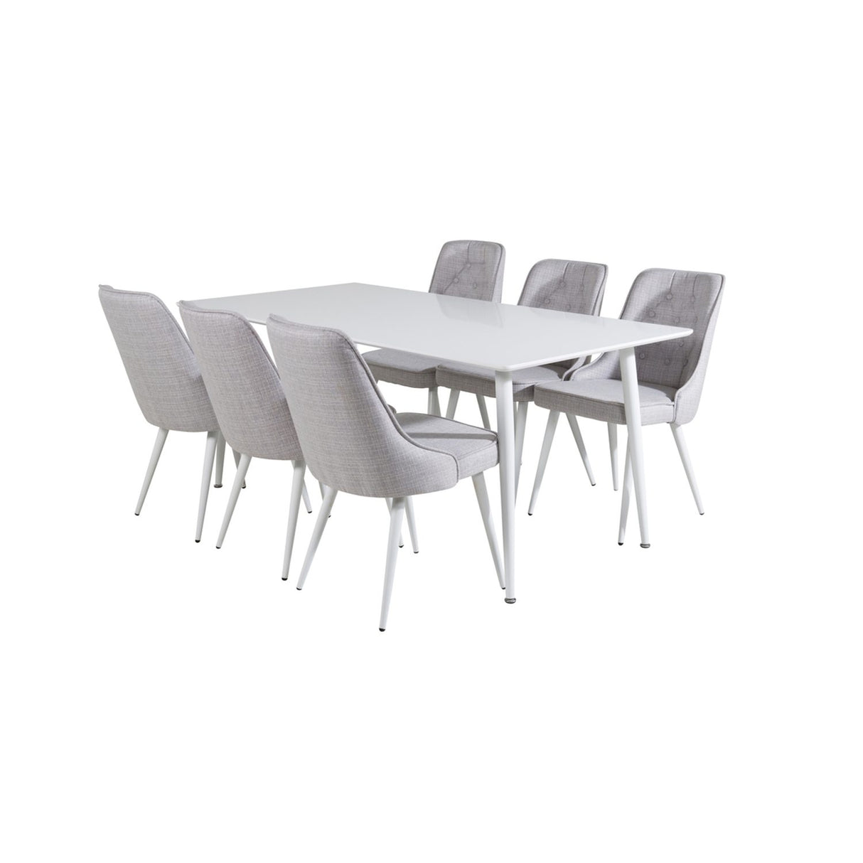 Polar, Velvet Deluxe Rektangulär matgrupp Vit, Vit, 180 x 90