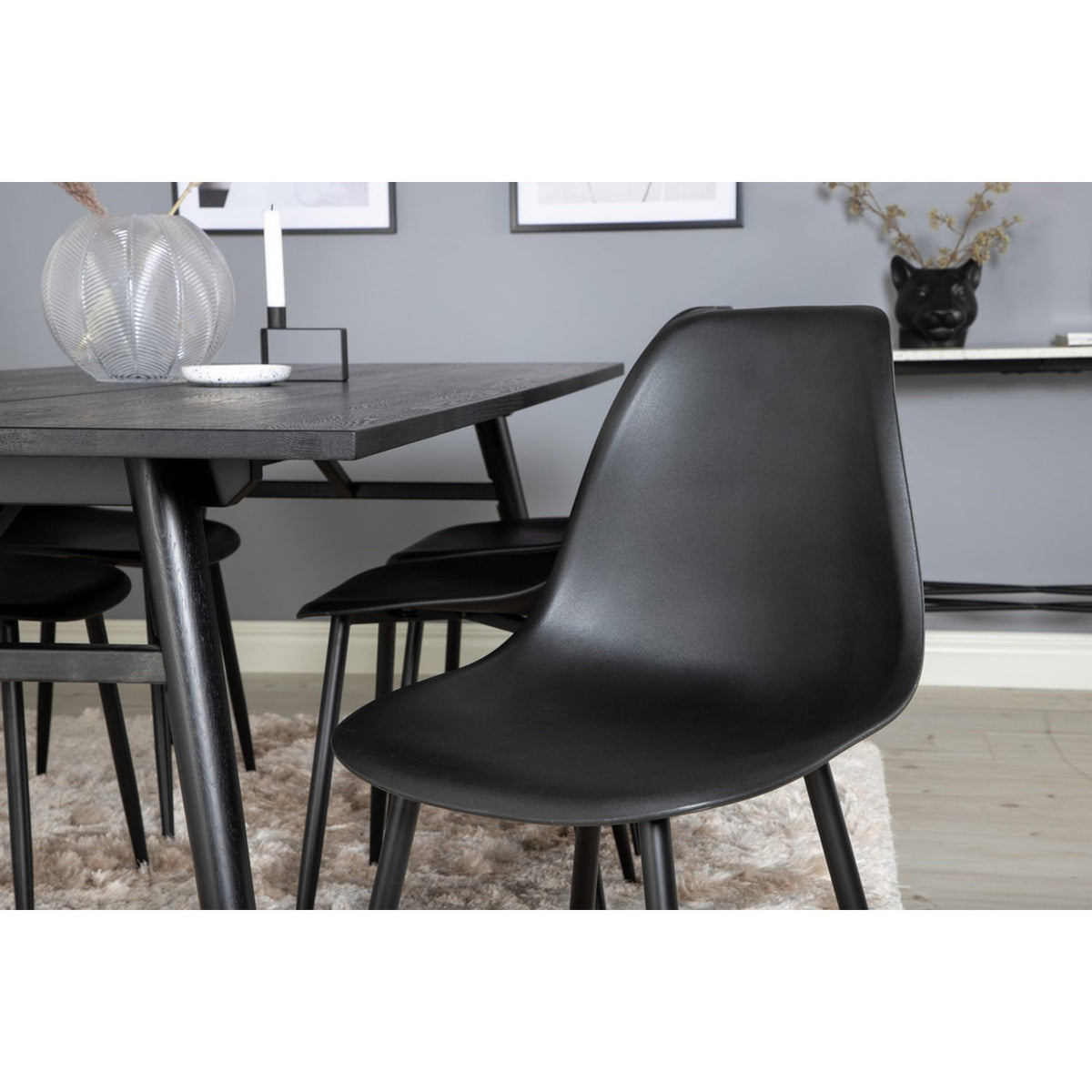 Sleek, Polar Rektangulär matgrupp Svart, Svart, 195 x 95