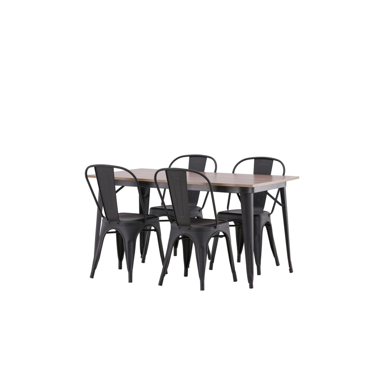 Tempe, Tempe Rektangulär matgrupp Svart, Valnöt, 140 x 80