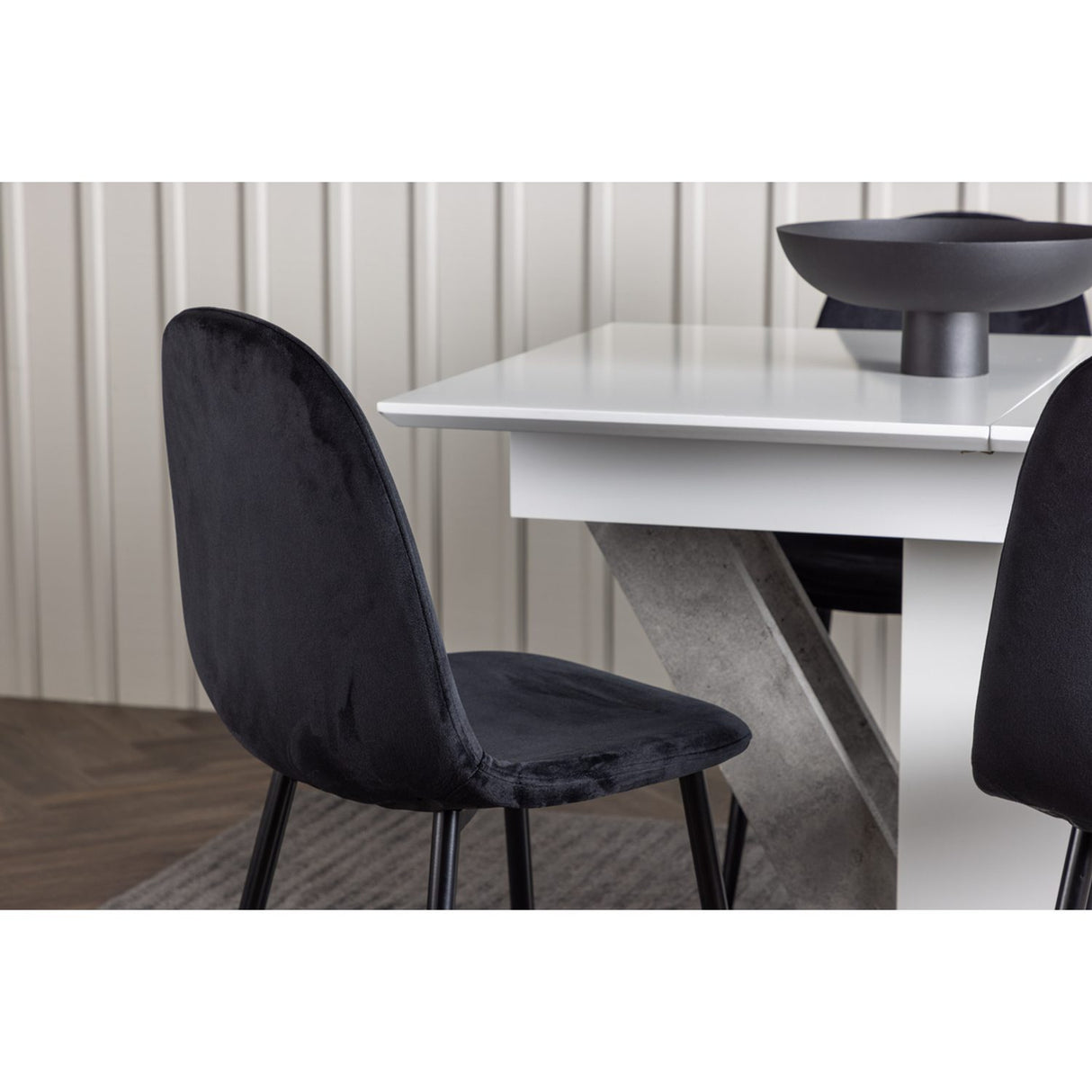 Disa, Polar Rektangulär matgrupp Svart, Grå,Vit, 120 x 80