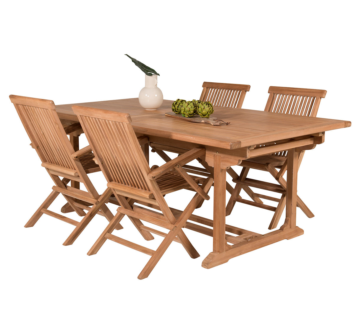 Rimini Matgrupp ink 4 st Fällstolar Teak