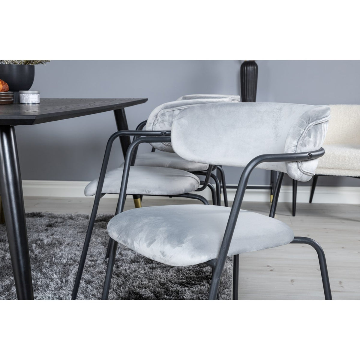 Dipp, Arrow Rektangulär matgrupp Svart,Grå, Svart,Guld, 180 x 90