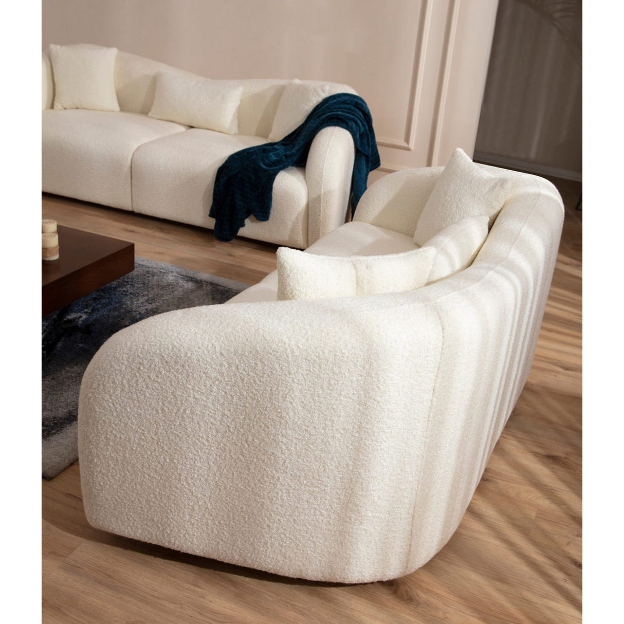 Tbilisi (236 x 76 x 91 cm) Creme 3-sitssoffa