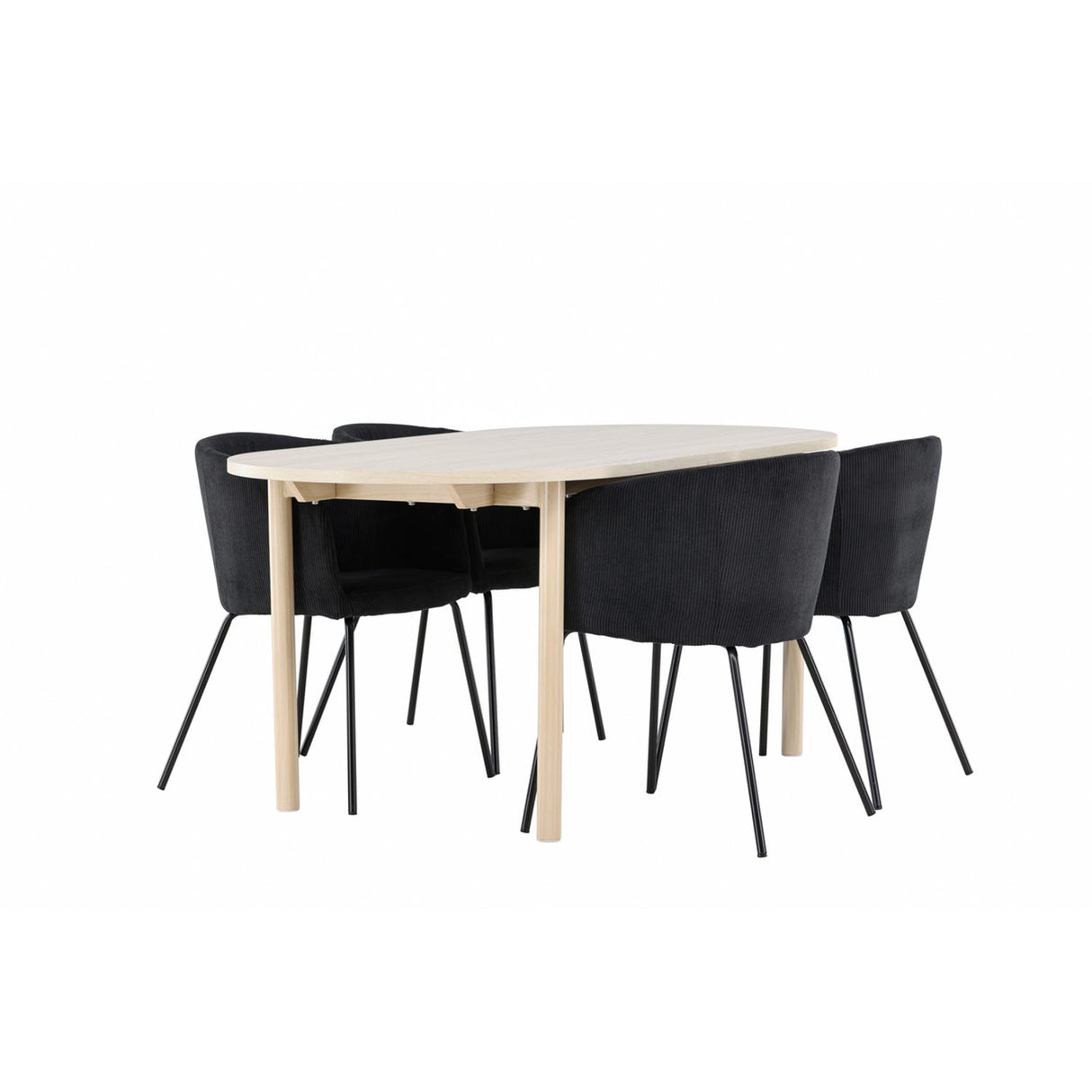 Andy, Berit Ovalt matgrupp Svart, Vitlaserad, 180 x 90