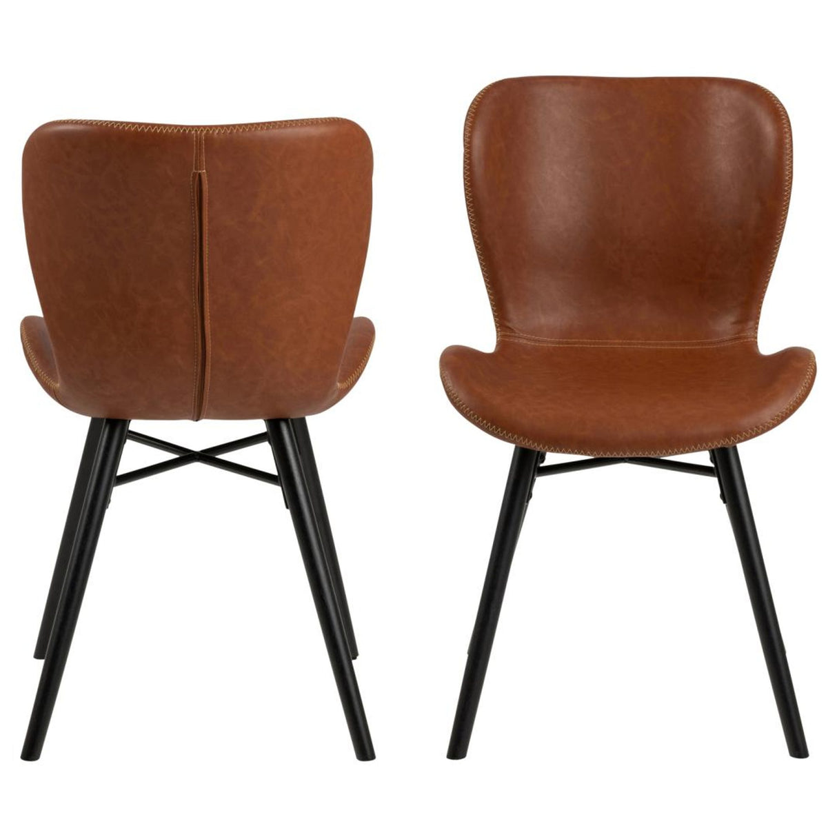 Sedan Matstol PU retro Konjak/Svart