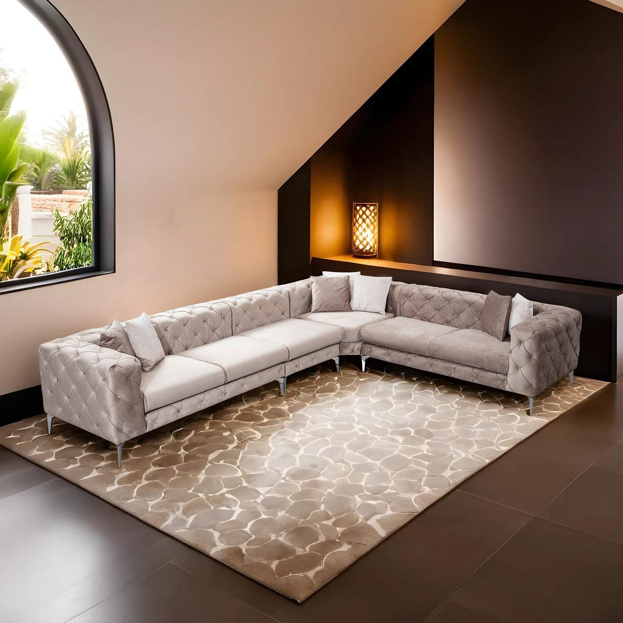 Lyon Beige Hörnsoffa
