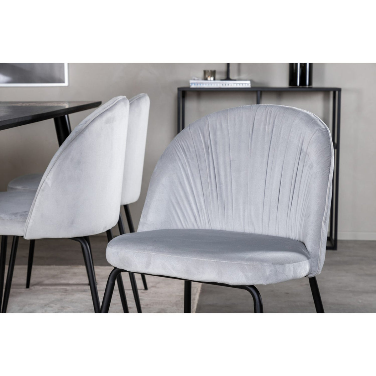 Dipp, Wrinkles Rektangulär matgrupp Svart,Grå, Svart, 180 x 90