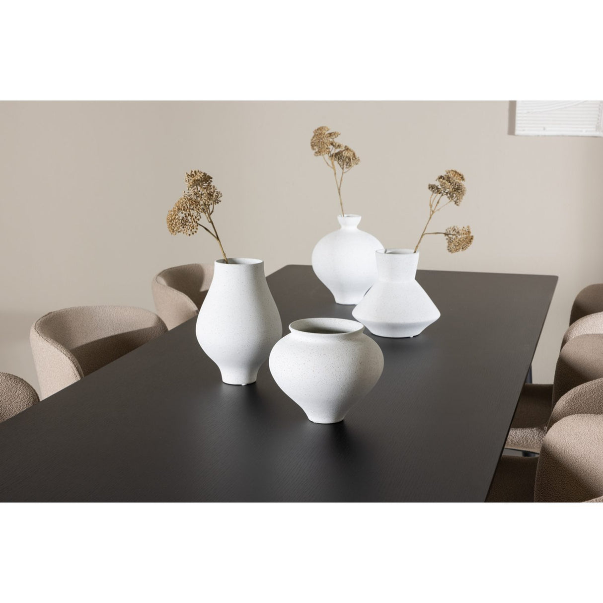 Ellis, Modesto Rektangulär matgrupp Beige,Svart, Svart, 230 x 85